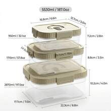 Multi-Functional Transparent Plastic Compartment Food Storage Box, Refrigerator Multi Grids Sealed Fresh-Keeping Box With Cover, Large Capacity Reusable Vegetables FruitsIngredient Container, Microwave Heatable, Kitchen Food Storage And Organization - Multicolor - View 23