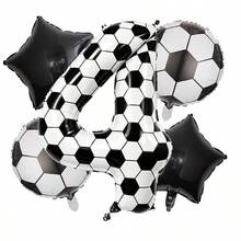 5件組 40吋美式足球數字五角星圓形鋁箔氣球組，數字0-9大型運動賽事裝飾，足球主題派對慶祝、生日、婚禮、返校、畢業派對裝飾氣球 - 足球 - 查看 5
