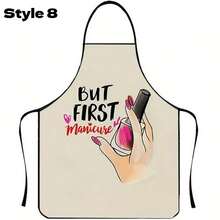 Adjustable Personalized Nail Art Pattern Apron, Suitable For Nail Technicians, Nail Salon Workers, Baking Enthusiasts, Housewives, Home Kitchen, Nail Salon Uniform, Perfect Gift For Nail Art Lovers - Multicolor - View 20