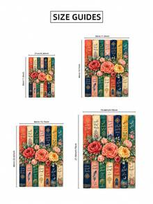 1pc Frameless Islamic Floral Book Art Arabic Calligraphy Watercolor Muslim Gift Wall Art Poster Print For Apartment Living Room Bedroom Dorm Decor, Room Decor, Prints For Wall - Flower Books - View 9