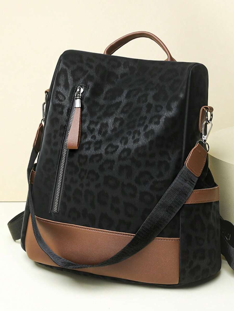Fashionable Women's Large Capacity Anti-Theft Laptop Backpack For Travel And Street - Black - View 1