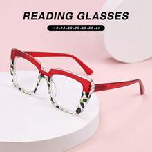 2 pièces Lunettes de lecture à monture large style œil de chat, design imprimé léopard, avec charnières à ressort premium, convient pour le port quotidien des femmes - Blanc - Voir 4