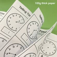 1 Book 32 Pages Multiple Analog Clock Time Practice Workbook, Engaging Math Literature, Telling Time Book, Arithmetic Textbook, Suitable For Home Or Educational Settings, Paper Product, Birthday, Easter And Christmas Gift, Back To School Gift, Party Favor, Carnival Prize, Student Treasure Box - Multicolor - View 6