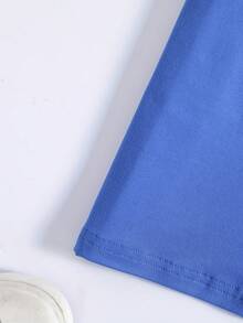 Children's Summer Short-Sleeved T-Shirt With 'SISTERS' Print - Biru - View 5
