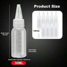 Botellas Para Pintura, Tarros, Recipientes de Plstico para 8 0z de Almacenamiento de Acrlico, Mezcla con Bola, Frasco, Botella, Mezclador, Resellable, Vaco, 30 Ml - Blanco - Ver 2