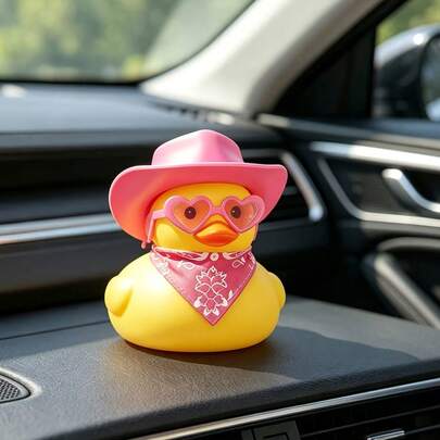 1 pieza Decoración de Pato de Mezclilla para Coche - Adecuado para Camiones, Automóviles, SUV, Vehículos Grandes, Automóviles Pequeños, Decoración Universal para Tablero y Espejo Retrovisor, Decoración Interior, Regalo Perfecto para Amigos, Familia, Conductores