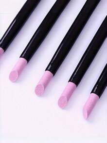 1pc Minimalist Nail Care Tool, Used For Trimming Edges And Maintaining Nail Health, Equipped With Pink And Purple Quartz Nail Files, Comfortable Handle, Suitable For Hand And Foot Care - Polishing Pen - View 4