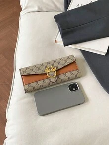 復古設計女款錢包，優雅晚宴包，適合節日禮物 - 灰色 - 查看 6