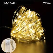 1pc 1/2/3/5/10M Indoor Decorative LED Copper Wire Light, Battery Powered – Bendable & DIY Shapeable String Light For Home Decor, Party Decor, Holiday Decor, Wedding Decor, Outdoor Garden, Camping – String Light For Room/House Decor - Yellow - View 15