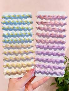 5/10/20pcs/Set Macaron Woven Hair Scrunchies, Sweet Hair Accessories - Suitable For Girls And Women, Applicable For Daily Hairstyling, Outings And More - Multicolor - View 1