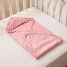 Toalha De Banho Bebê Tecido Esponja Macia -  60 x 50cm - Menino e Menina - Cores e Estampas Variadas - Rosa chiclete - Visão 2