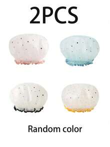 4/21pcs Reusable Waterproof Shower Cap, Cooking Oil-Proof, Dust-Proof, Coloring, Hair Perming, Salon Hair Care Accessories, Multi-Purpose Bath Cap, Random Color Back To School - Multicolor - View 12