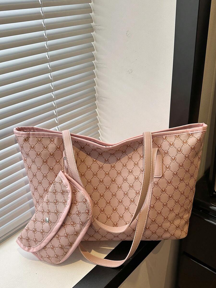 Bolso Tote de Gran Capacidad para Mujer, Bolso de Hombro para Estudiante Universitaria y Viajera
