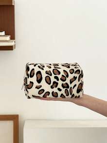 AGG, Bolsa de maquillaje con estampado de leopardo retro para mujer, bolsa con forro interior, neceser de viaje portátil, bolso de mano, bolsa versátil para almacenamiento de cuidado de la piel, organizador de productos de higiene femenina, regalo para mamá o novia - Multicolor - Ver 14