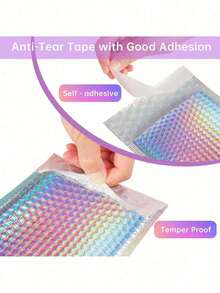 5pcs Colorful Bubble Mailers - 3 Sizes Available, Waterproof & Shockproof, PE Material, Reusable, Self-Adhesive Thickened Packaging Bags, Lightweight Cushioning Bags For Small Item Shipping, Transport, Packaging, Accessory Storage, And Small Business Daily Use, For Jewelry, Phones, Gifts, And Fragile Items - Multiple Styles - View 3