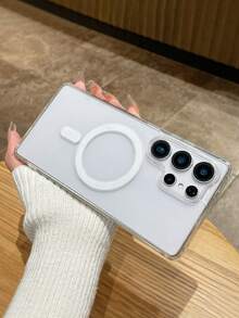 1pc Transparent Magnetic Wireless Charging Phone Case, Covers, Magnetic Clear Phone Case, Slim Minimalist Style, Galaxy Phone Case, Compatible With Galaxy Case, Compatible With Galaxy S24 Ultra/Galaxy S25 Ultra/Galaxy A36/Galaxy S26 Ultra, Phone Case, Compatible With IPhone 17 Pro Max, Phone Case, , Quick Ship, Daily Use & Birthday/Anniversary/Holiday Gift Choice, Phone Accessories, Fast Shipping - Clear - View 7