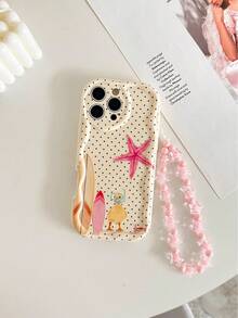 Polka Dot Painted Cream Wave Edge With Chain Minimalist Shockproof Thickened Phone Case Printed Compatible With Ip 17/Ip 17pro/Ip 17promax/Iphone16 XR /7/8 Iphone15Promax/12PROMAX/13PROMAX/14PROMAX 13 14 11 12p14 Women P11 Soft Shell P12 Shockproof XS.XR /78P.78GES2, Compatible With A134G A22 A21S A514G A52 S22 ULTRA A335G, A34 A35 Compatible With Redmi 10 Note114G 11Lite A53tpuA14 /A23/S23ULTRA S24 A14 A15 S23 A73 A55 A54 Phone Case Protective Cover - Multicolor - View 6