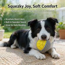 Interactive Fetch Toss Squeaky Mesh Dog Ball Toy Breathable For Indoor Outdoor Play For Dogs & Cats Dog Toy Cat Toy Cat Accessory - Yellow - View 4