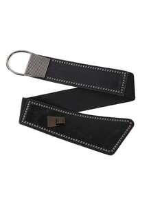 1 pieza Cinturón ancho elástico vintage para mujer con remaches, estilo punk - Negro - Ver 3
