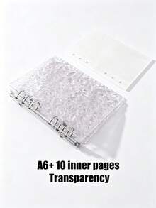 1pc A5/A6 Size Wavy Transparent Loose-Leaf Binder, Acrylic Gradient Colorful Transparent Folder, Can Be Used As Notebook, Planner, Card Storage, Sticker Book, Photo Album, Stationery,Card Holder - A5 - View 21