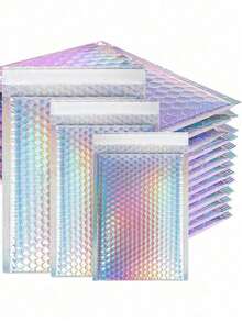 5pcs Colorful Bubble Mailers - 3 Sizes Available, Waterproof & Shockproof, PE Material, Reusable, Self-Adhesive Thickened Packaging Bags, Lightweight Cushioning Bags For Small Item Shipping, Transport, Packaging, Accessory Storage, And Small Business Daily Use, For Jewelry, Phones, Gifts, And Fragile Items - Multiple Styles - View 2