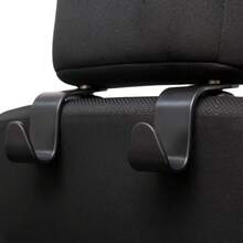 4Pcs Car Headrest Hooks Hanger For Bags Seat Back Organizer Holder Clips Auto Fastener Hooks Car Storage Interior Accessories - 黑色 - 查看 2