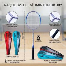 Juego de Raquetas de Bádminton con Funda Transparente, Ligeras 62.5cm, Ideal para Niños y Principiantes, Set para Deportes de Interior y Exterior, Incluye Raqueta y Funda - Azul - Ver 2