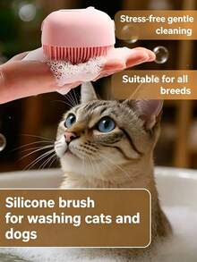 1pc Soft Silicone Bath Brush, Gentle Exfoliation And Massage, Efficient Home Bathing Tool - Multicolor - View 4