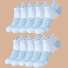 1/3/8/5 Pairs Women's Compression Socks - Arch Support Low-Cut Short Socks, Mesh Moisture-Wicking Breathable Sports Casual Socks, Multiple Colors Available (Pink/Blue/Purple/White/Black/Yellow/Green/Beige) - Durable For All Seasons, Suitable For Gym Use - Multicolor - View 7