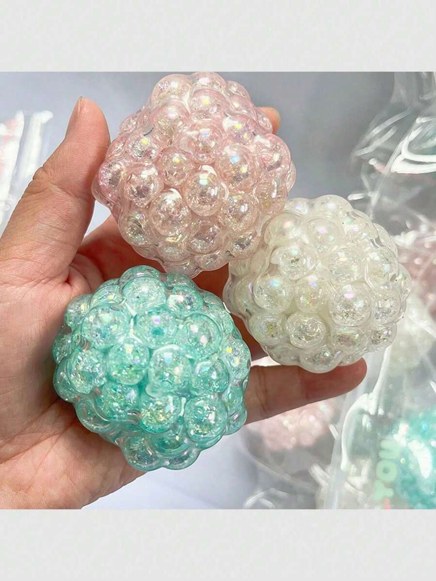 Bola Macia de Cristal Azul Gelo com Pérola, Brinquedo de Recompensa para Sala de Aula Infantil, Bola Criativa Macia Altamente Atraente para Alívio de Estresse, Brinquedo de Alívio de Estresse, Brinquedo Infantil - Multicolorido - Visão 1
