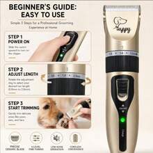 Dog Clippers Grooming Kit For Dogs Cats Pets | Low Noise, Rechargeable Cordless, Long Battery Life, Simple For Beginners, 4 Guide Combs, Removable & Rinsable Blade - Multicolor - View 2