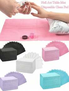 5/10/20/50/125pcs/1pack Disposable Pink/Blue Nail Art Table Mat, 3-Layer Waterproof Foldable Cleaning Pad, Tablecloth, Nail Salon Paper Towel, Multi-Function Beauty Product, Tattoo Cleaning Cloth, Waterproof Tablecloth, Nail Art Tools - Multicolor - View 2