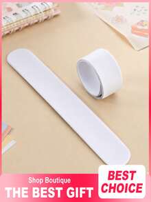 100件/50件/20件/10件/1件 白色DIY手工手環，空白可上色PVC手鍊，彈性可上色手鐲，適用於派對小禮、教室獎勵和手工藝項目 - 白色 - 查看 4