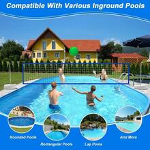 1pc Portable Folding Volleyball Net, Pool Volleyball Net Replacement, Suitable For Volleyball, Tennis, Badminton, Etc., Ideal For Beach, Backyard, Tennis Accessories, Outdoor Group Sports Equipment - Multicolor - View 4