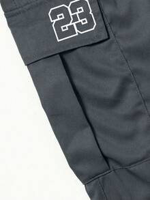 Spring/Autumn Plus Size Multi-Pocket Straight Leg Cargo Pants, Men's Loose Outdoor Commute Casual Long Pants - Dark Grey - View 5