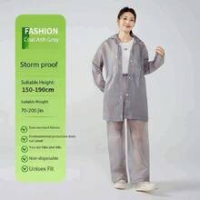 1pc Set Raincoat + Pants Unisex Raincoat And Single Piece Full Body Raincoat. Reusable. Extra Long And Extra Large, Lightweight Material. Suitable For Outdoor Leisure, Hiking, Cycling And Outdoor Activities, Portable Use, Multiple Colors Available - Women's Raincoat - View 15