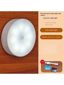 1/3/6PCS 8LED Wireless Sensor Night Light, USB Charging Intelligent Sensing Wall Light, With On/Off Function, Very Suitable For Lighting In Kitchens, Bedrooms, Living Rooms, Stairs, Corridors, Bathrooms, Dormitories And Other Places - Multicolor - View 16