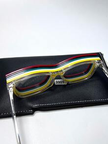 1 Set Gafas de Lente Liso 5-En-1 Dopamina Multicolor Patrón Geométrico Bloque de Color Patchwork Casual Bohemio Vintage Fiesta Calle Lindo Elegante PC (Policarbonato) Todo Estilo Nuevo Decorativo Marco de Moda Marco de Inserción TR Gafas Marco de Lente Magnético Multicolor Intercambiable de Moda Marco de Lente Liso Decorativo Marco de Gafas Sensación Premium Conveniente Estilo de Color Reemplazo (1 Marco + 5 Lentes Magnéticos) Gafas Clip-On para Mujer - Multicolor - Ver 11