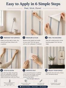 SUPSTICKER 1pc Multicolor Vintage Striped Self-Adhesive Wallpaper, Waterproof Removable PVC Wall Decor, Suitable For Bedroom, Kids Room, Study, 3 Sizes - Multicolor - View 11