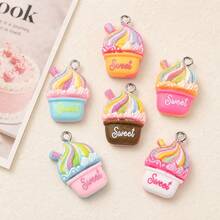 10/20/30pcs Cute Resin Ice Cream Pendant Charms - Adorable Dessert Decor Suitable For Jewelry Making, Bracelets, Necklaces, Keychains, And Hair Accessories - Random Color Assorted Resin Ice Cream Cones And Spoons - Multicolor - View 11