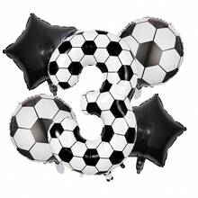 5件組 40吋美式足球數字五角星圓形鋁箔氣球組，數字0-9大型運動賽事裝飾，足球主題派對慶祝、生日、婚禮、返校、畢業派對裝飾氣球 - 足球 - 查看 4