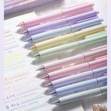 5Pcs/Box Retractable Gel Pens 0.5mm ST Tip Quick Drying Ink Aesthetic Simple Design High Appearance Neutral Pens For Writing Signature School Office Stationery Supplies - Sets - View 7