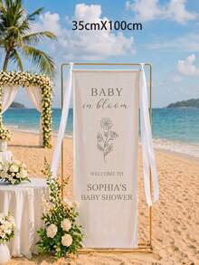 1pc Customized Baby Baptism Welcome Banner, Personalized Text Fabric Sign, Suitable For Baby In Bloom Party And Gender Reveal, Personalized Fabric Banner, Indoor And Outdoor Use - Multicolor - View 8