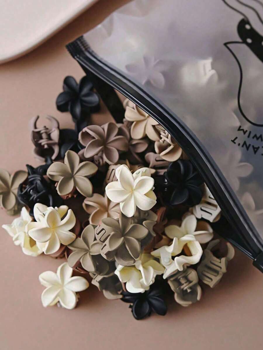 15/20/30件裝多功能花卉小髮夾，迷你瀏海夾簡約髮夾復古抓夾，女性夏季髮飾