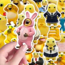 54Pcs Viral Meme Cartoon Stickers Weird Abstract Funny Character Vinyl Decals Waterproof DIY Decor Stickers For Laptop Luggage Journal Phone Case Water Bottle Scrapbook Handicraft Gift For Teens Students - Multicolor - View 2