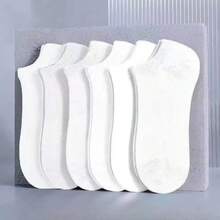 10 Pairs Men's Black & White Minimalist Practical Invisible Short Socks, Suitable For Summer - Black and White - View 14