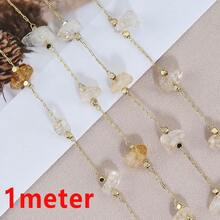 1m Fashionable Multi-Style Colorful Glass Rhinestone Asymmetrical Stone Copper Clasp Bead Chain For Handmade DIY Bracelets, Necklaces And Clothing Accessories - DIY Chain - View 12