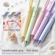 5Pcs/Box Retractable Gel Pens 0.5mm ST Tip Quick Drying Ink Aesthetic Simple Design High Appearance Neutral Pens For Writing Signature School Office Stationery Supplies - Sets - View 3