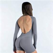 mono Deportivo Todo en Uno: Sin Espalda, Levanta Glúteos y Ultra Elástico para Mujer - Albaricoque - Ver 3