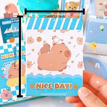 Cuaderno de papelería Capybara Oficial! 1 pieza aleatoria de cuaderno de bolsillo Capybara, bloc de notas portátil lindo, set de cuadernos portátiles - Rectángulo - Ver 4